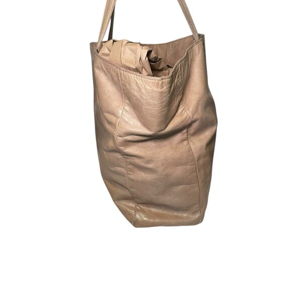 MIU MIU Vitello Leather Tote Brown Tan Large Travel Bag Tote - Picture 5 of 17